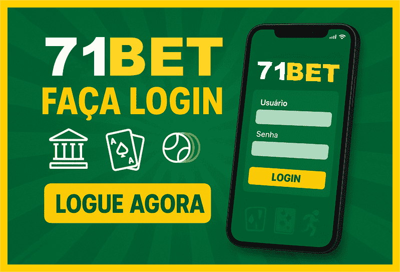 Imagem destacando login seguro na 71BET para novos usuários